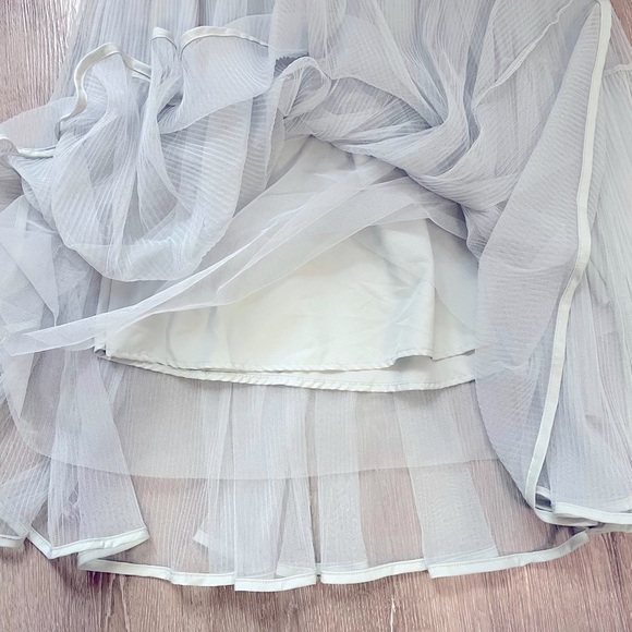 Solid Mint Green Color Elastic Skirt Midi A-line Skirt - Picture 7 of 8